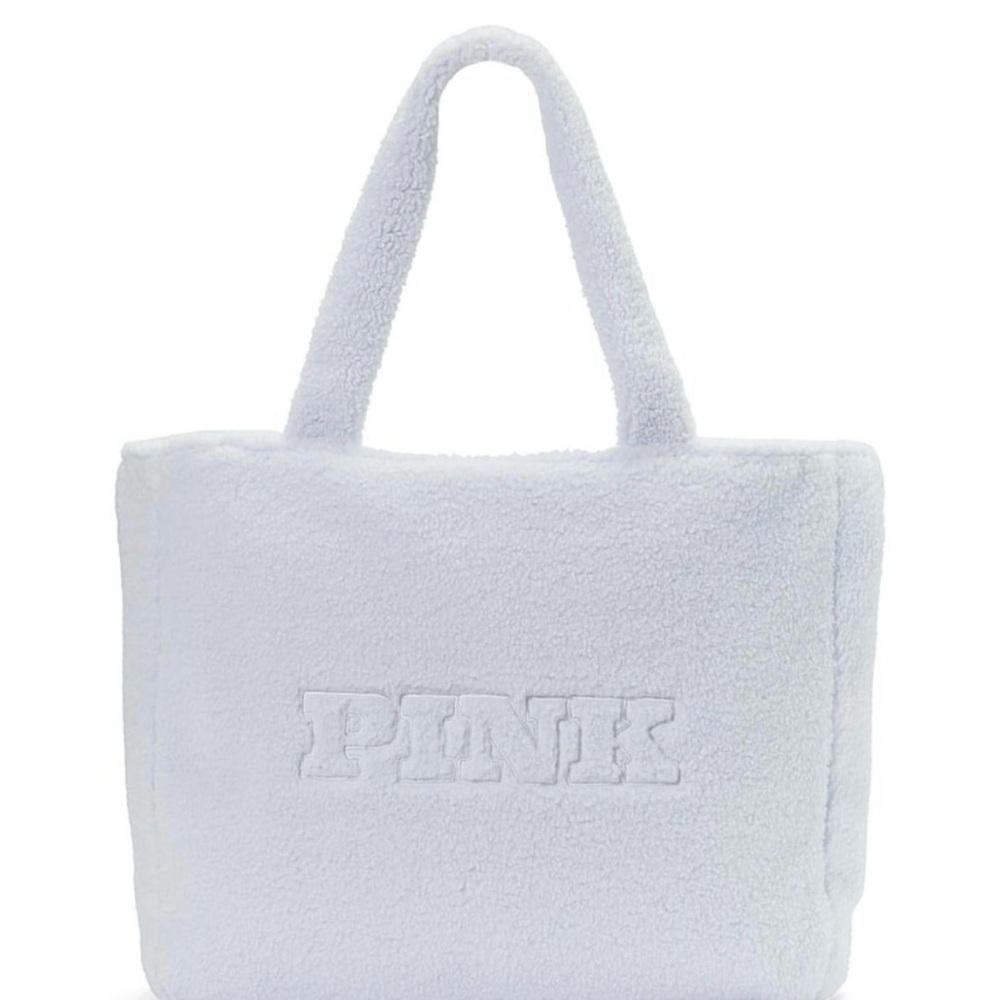 VS PINK Sherpa Fleece Fuzzy Tote Bag - Picture 2 of 5